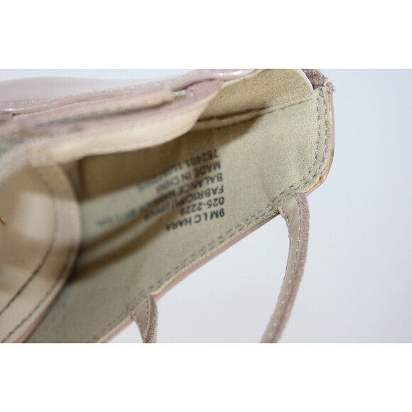 Liz Claiborne Soft Pink Suede/Patent Leather 3 Strap Heels Women's Sz 9 - Picture 8 of 8